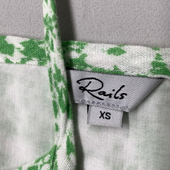 Rails Women Frida Dress XS Green Texture Floral Dress Sleeveless Sundress Ruffle - Picture 5 of 13